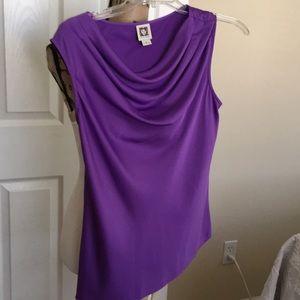 NWOT Beautiful Anne Klein Purple blouse